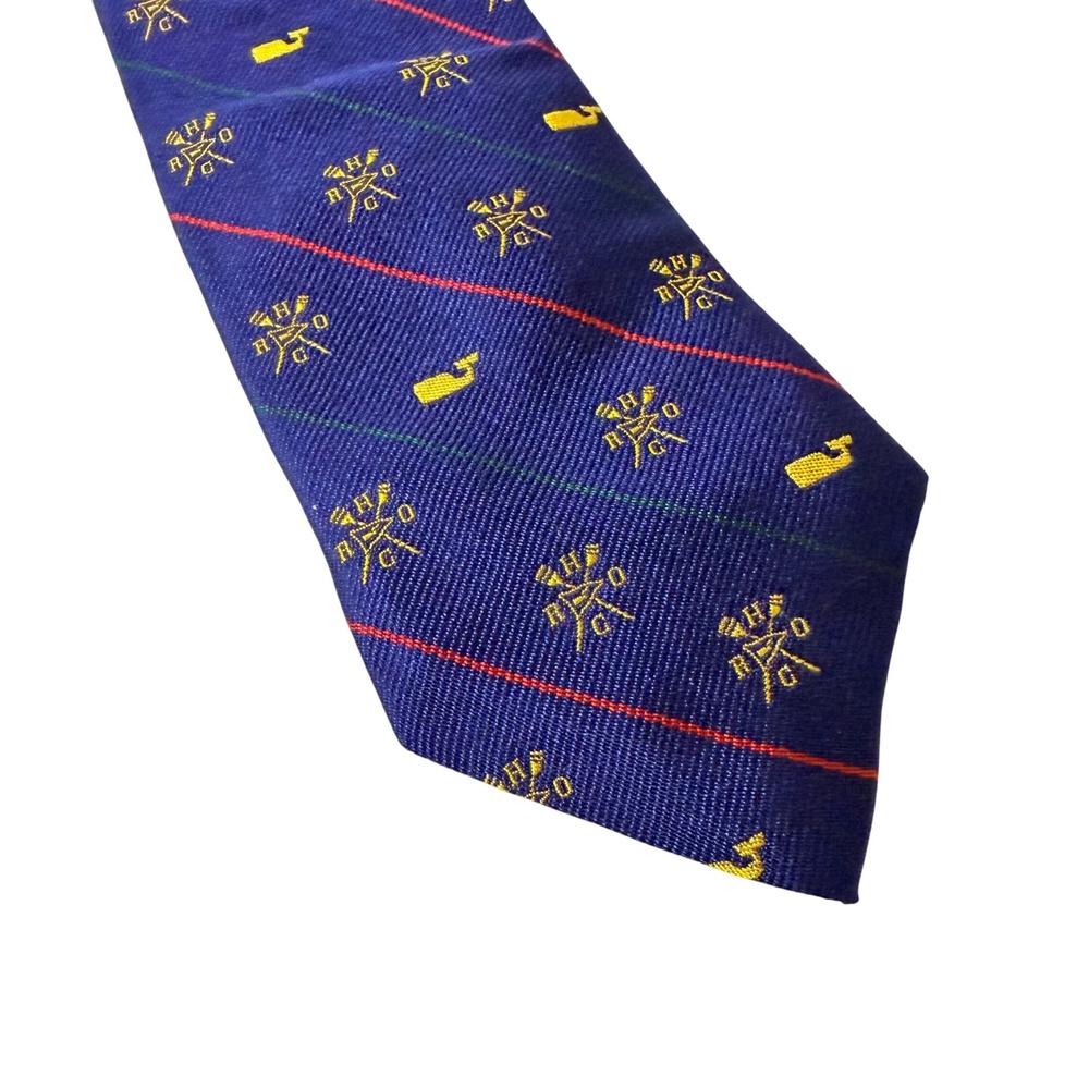 Vineyard Vines Silk Tie Men OS Blue Lacrosse Whale Repp Stripe